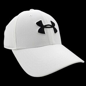 Under Armour UA 3.0 Blitzing Hat White Steel Fitted Flex Cap Size L/XL NEW w Tag